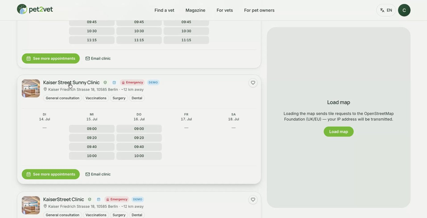 Deine Praxis auf dem Haupt-Dashboard