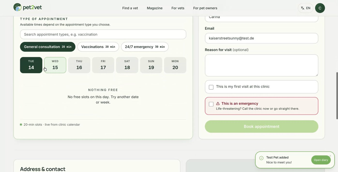 Die Termindetails bestätigen